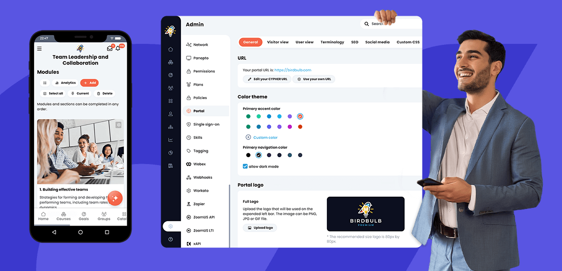 What learning platform lets you white‑label the training experience?